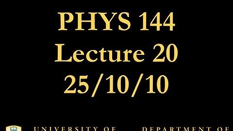 PHYS 144 Lecture 20: Angular Velocity