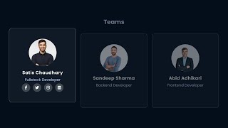 How To Make Animated  Responsive Teams Card Using Html and CSS.