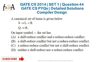 GATE CS 2014 | Set 1, Question 44 | GATE CS Solution | GATE CS PYQs | Compiler Design