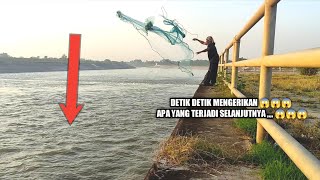 NGERI,,,JALA IKAN DI PINTU AIR BENDUNG GERAK 2 X LEMPAR UDAH BAHAGIA 😱