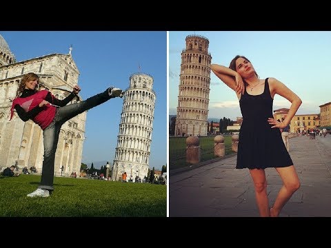 tourist having fun with