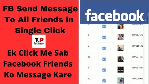 How to send message to all #Facebook Friends in just one click Hindi #FB message Single Click