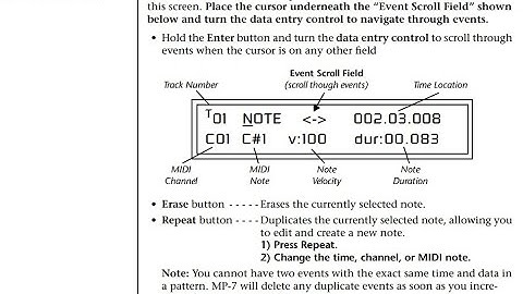 Emu MP7 exploring the shifting of note events