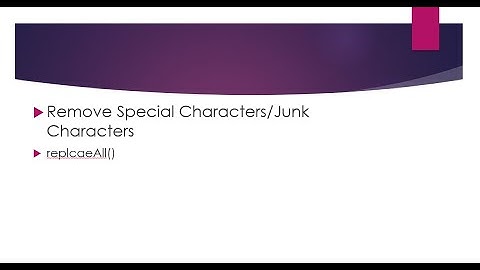 Core Java - Remove Special Characters From String