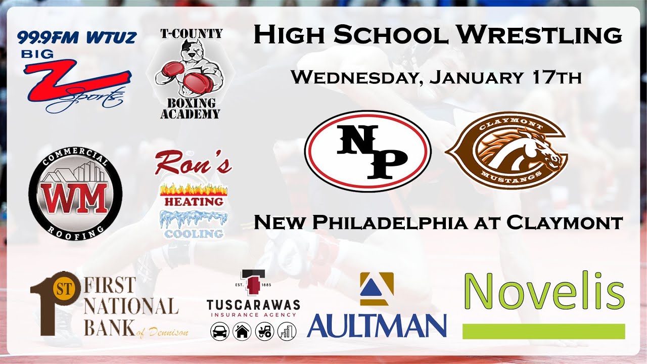New philadelphia at claymont ohsaa wrestling from big z sports wtuz