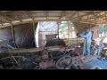 Sawing a walnut log, hitting nails and fence wire. . .