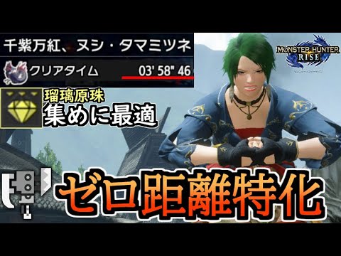 【MHRise】ヌシ・タマミツネ４分切り！ゼロ距離特化スラアクは瑠璃原珠集めに最適。【ゆっくり実況】