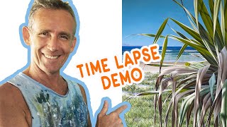 Paint a tropical beachscape - timelapse demo