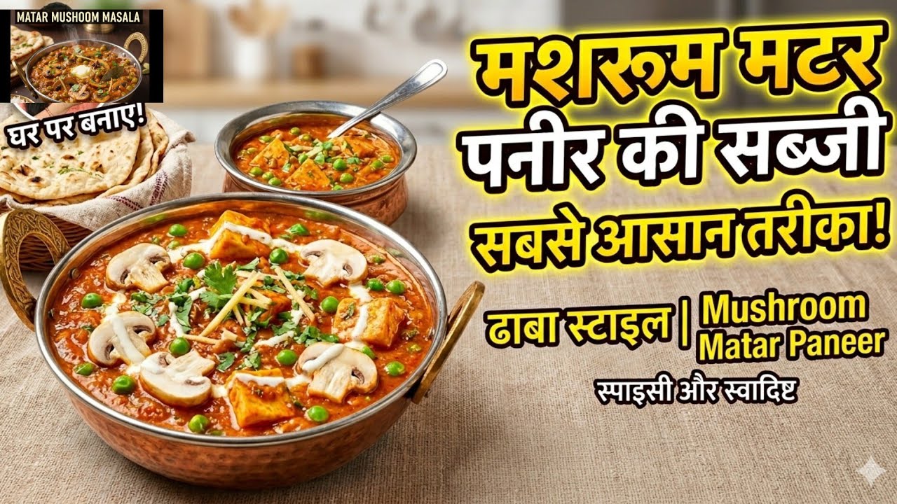 मशरूम की सब्जी इस तरह बनाओगे तो नॉन-वेज भी भूल जाओगे! Mater Mushroom Paneer Ki Healthy Recipe 