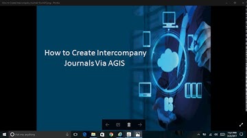 How to Create Intercompany Journals Via AGIS