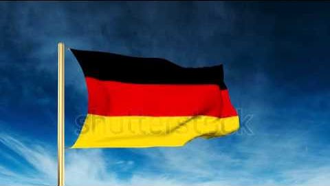 Germany flag slider style. Waving in the win with cloud background animation Stock video by