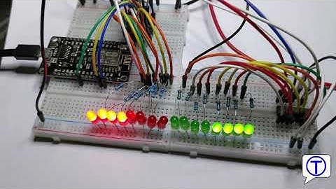 Controlling 16 LEDs with NodeMCU and two 74HC595 shift registers
