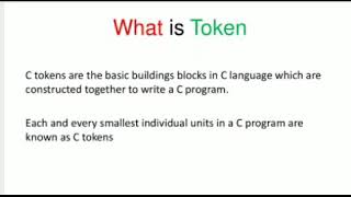 C Programming Tokens in Tamil