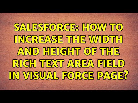 Salesforce: How to increase the width and height of the Rich Text area field in Visual force Page?