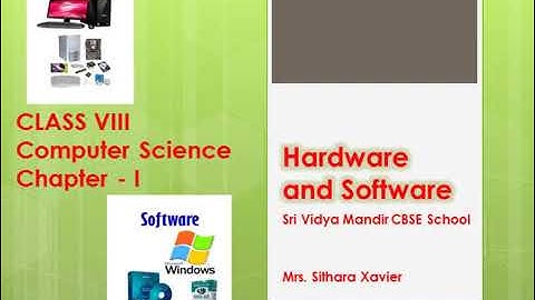 HARDWARE AND SOFTWARE || CLASS VIII CBSE || COMPUTER SCIENCE || Chapter 1 || By Mrs.  Sithara Xavier