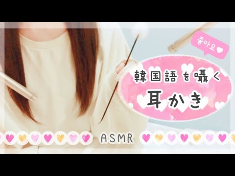 ASMR　韓国語を囁きながら耳かき　音フェチ　カリカリ　高音質　声あり