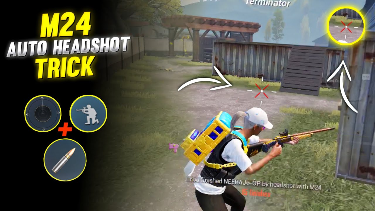 ⁣🔥God level m24 no scope headshot trick in bgmi | How to headshot with m24 in tdm | M24 tdm tips