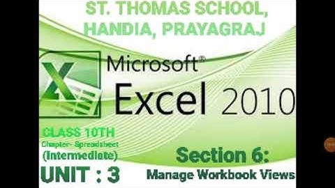 INFORMATION TECHNOLOGY FOR CLASS 10TH - CHAPTER: SPREADSHEET (Intermediate) UNIT- 3