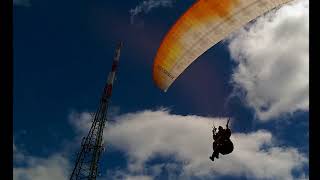 Paraglider strong wind launch! Tandem Ozone Magnum cobra launch