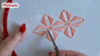Hand embroidery 🪡  ❤️ : Beautiful needlework design  , embroidery stitching tutorial step by step 