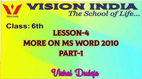 Class-6th Computer Lesson-4 Part-1 explained by Vishal Sir
