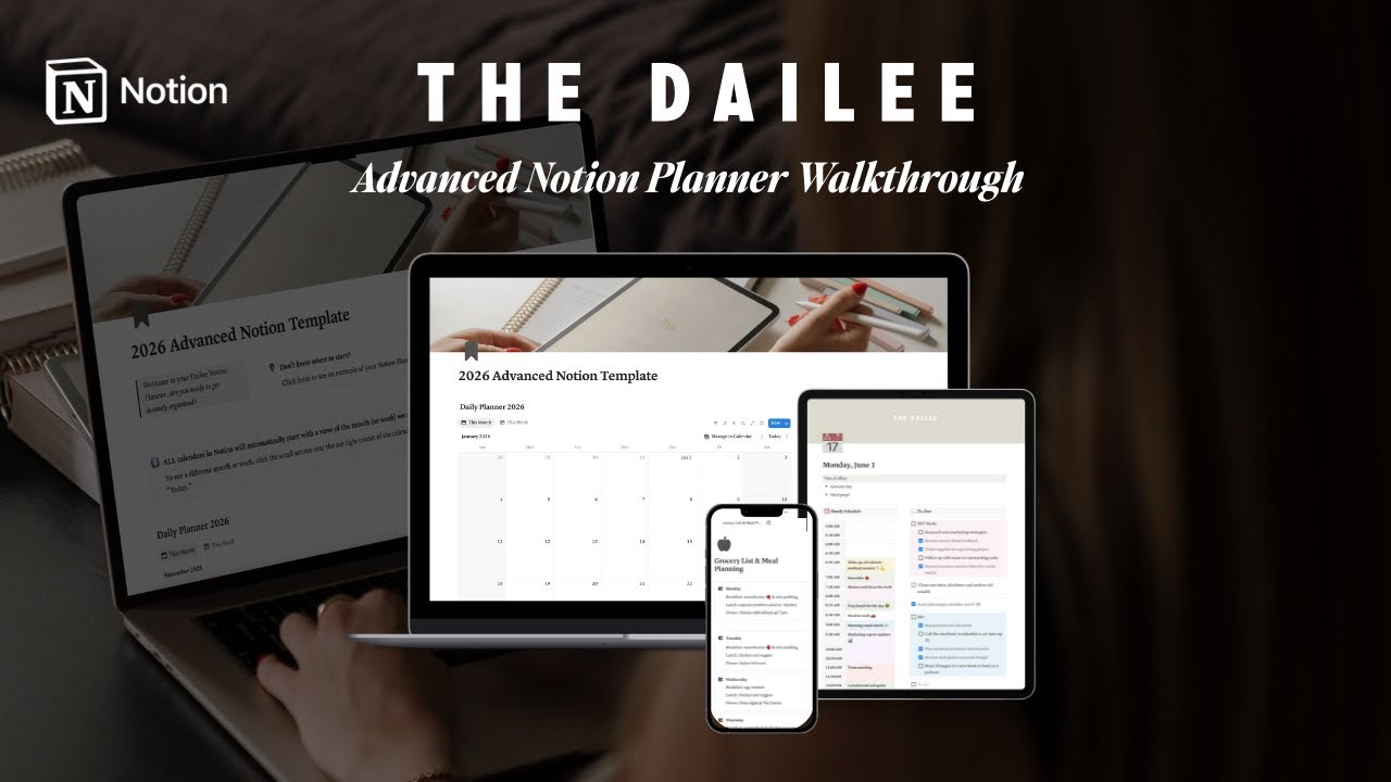 2026 Advanced Notion Planner Template Walkthrough | The Dailee