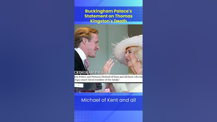buckingham palace's statement on thomas kingston's death