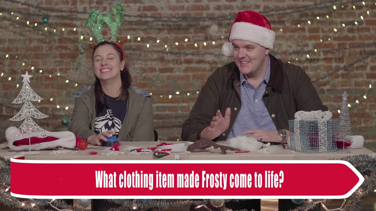 Splash Christmas Trivia "What clothing item made Frosty come to life