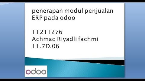 Membuat penerapan modul penjualan ERP pada odoo