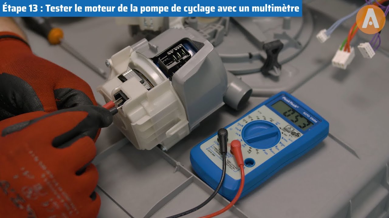 Comment tester et changer la pompe de cyclage/chauffage d'un lave-vaisselle  ? - YouTube