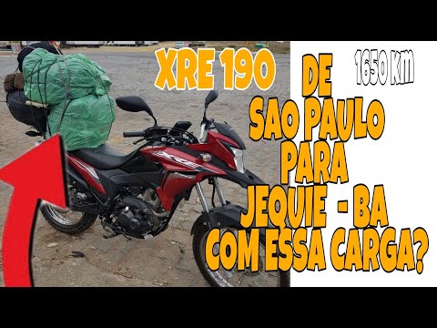 Viagem de xre 190 de São Paulo a Jitaúna - Ba 1650 km 04.12.2019