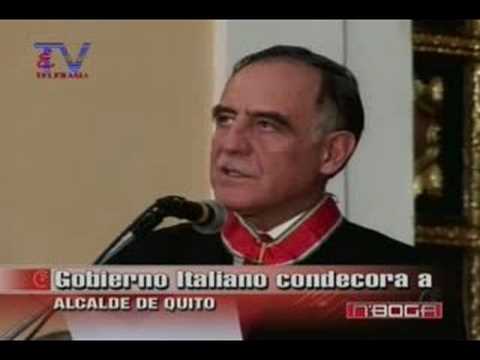 Gobierno Italiano condecora a Alcalde de Quito