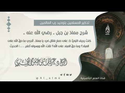 ٤٦ شرح حديث معاذ بن جبل رضي الله عنه كنت رديف النبي صلى الله عليه وسلم على حمار الحديث