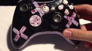 Modded xbox 360 controller blood splatter