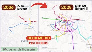 Past, Present and 500+ KM FUTURE network of Delhi Metro