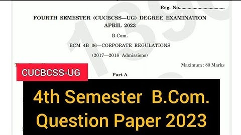 CORPORATE REGULATIONS            |           4th Semester  B.Com.  Question Paper 2023  #calicut