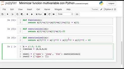 Minimizacion de funciones multivariables con Python