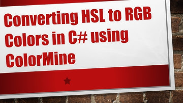 Converting HSL to RGB Colors in C# using ColorMine