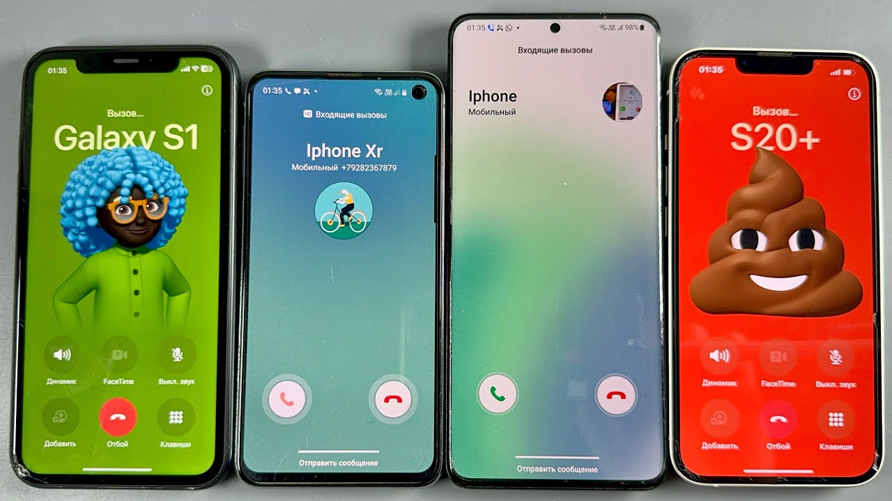 Incoming Outgoing Call Samsung Galaxy S10e + Samsung Galaxy S20 Plus + IPhone 13 + IPhone XR