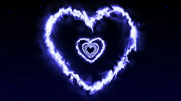 Blue Neon Fire Heart Background Screensaver Loop 1 Hour 1080p HD