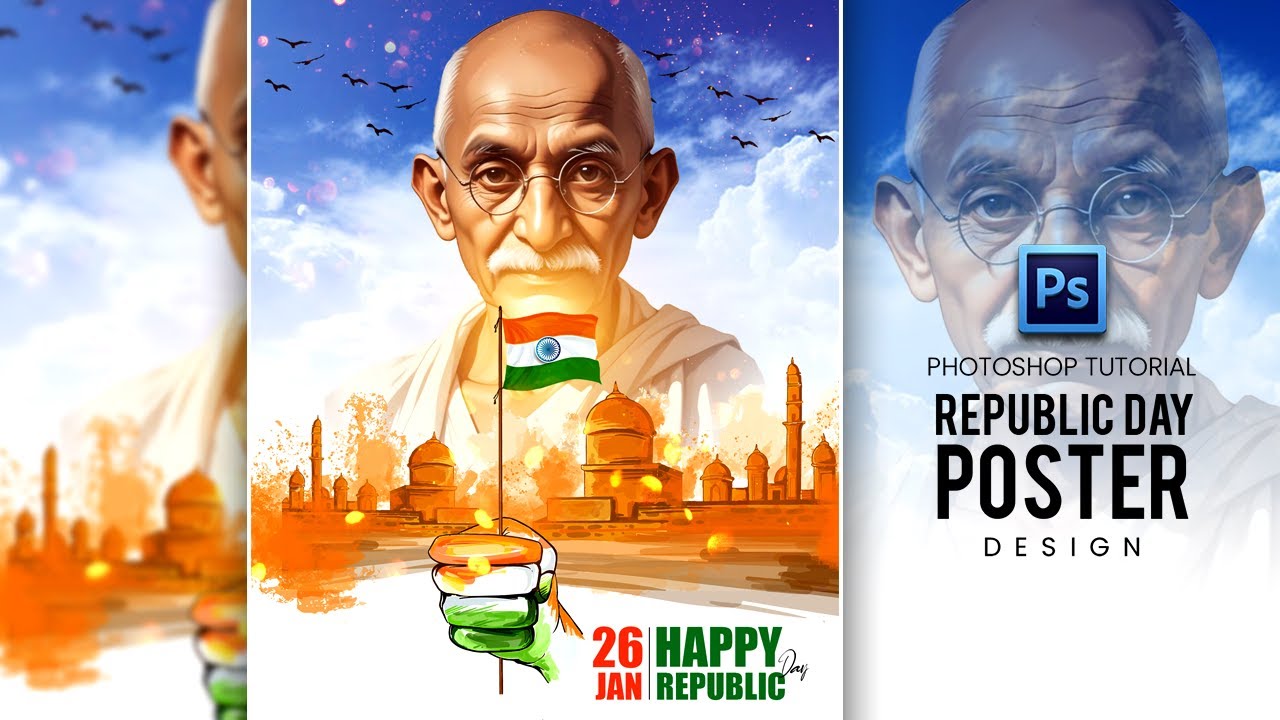 Design a Vibrant Republic Day Poster in Photoshop | Easy Tutorial! 2025
