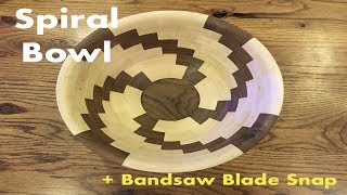Made this bowl out of hard maple and walnut. First time a bandsaw blade snapped on me (2:20). It was a Carter blade. I never take 