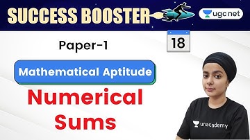 9 AM - Mathematical Aptitude Numerical Sums | UGC NET Paper 1 | Unacademy UGC NET | Simranjit Kaur