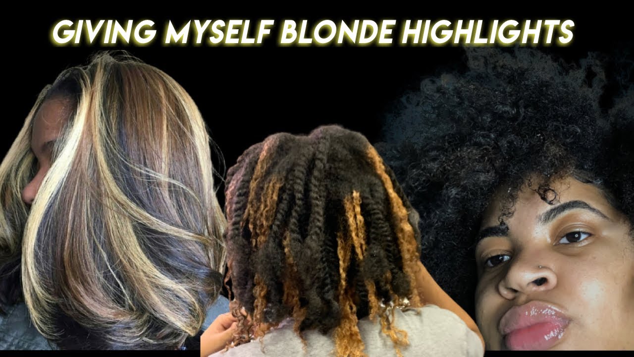 putting blonde highlights in my natural hair // BOX DYE NO ADDED BLEACH