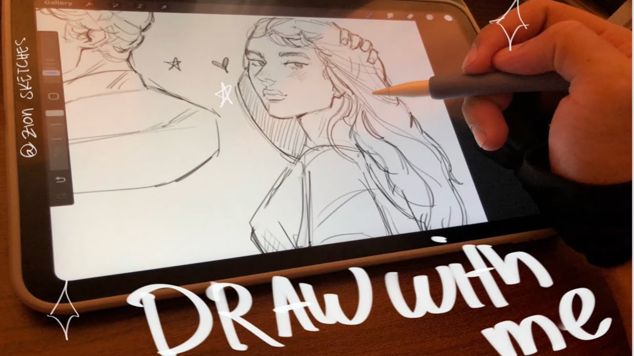 Draw with me on my iPad ️sketching process 🩵 full video sketch 🥰 - YouTube
