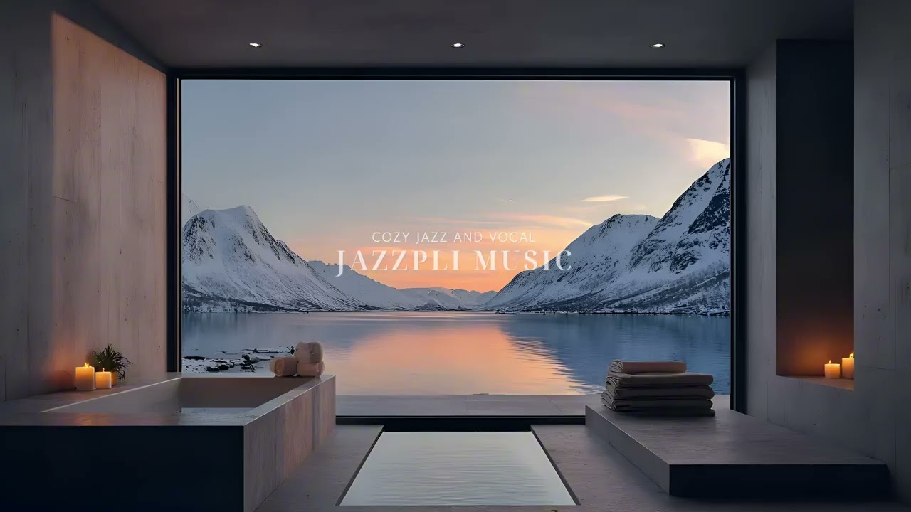 Winter Spa Overlooking Snowy Mountains - Cozy Jazz (playlist)