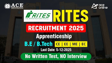 RITES Recruitment 2025 | Leerlingopleiding voor B.E/B. Tech | Geen schriftelijke test en GEEN int...