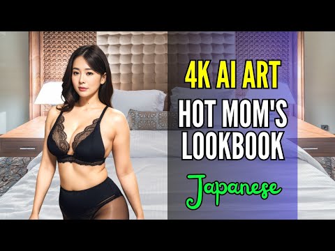 【AI ART】Hot Mom's Japanese Sexy Lingerie Black - Ai Lookbook Girl,ai sexy girl,bbw