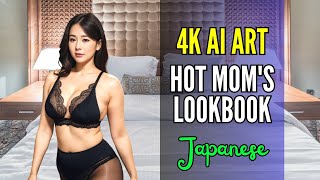 【AI ART】Hot Mom's Japanese Sexy Lingerie Black - Ai Lookbook Girl,ai sexy girl,bbw