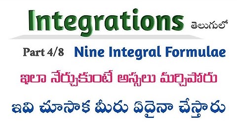 Integrations in Telugu || Part 4 || Indefinite integrals in Telugu || Root Maths Academy